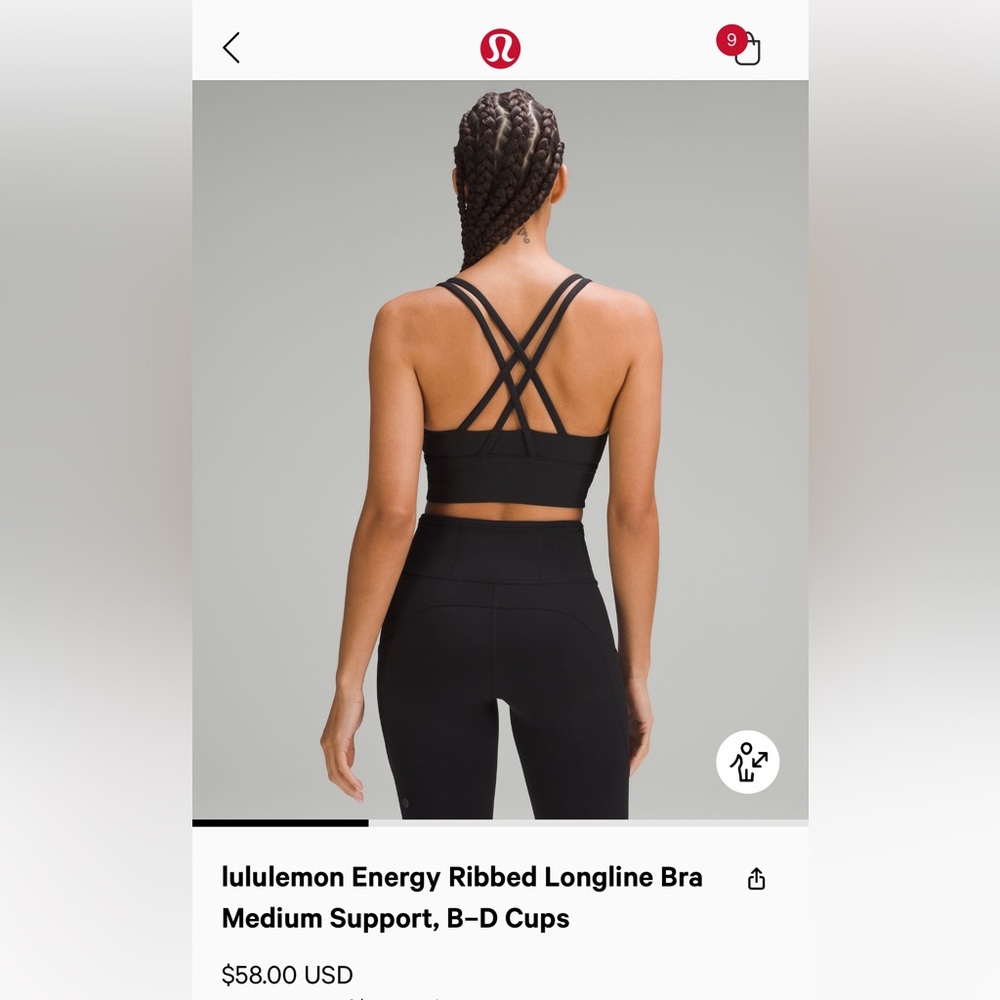 Lululemon longline energy ribbed bra